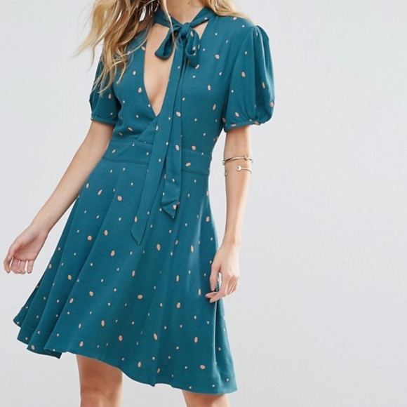 FREE PEOPLE Dresses & Skirts - SALENWT FREE PEOPLE ABBIEPRINTED FIT+FLAREMINIDRES